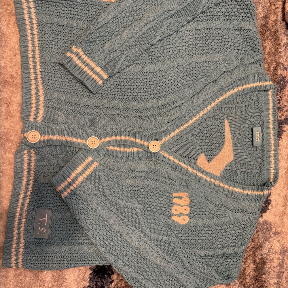 Taylor Swift Blue Cable Knit Cardigan